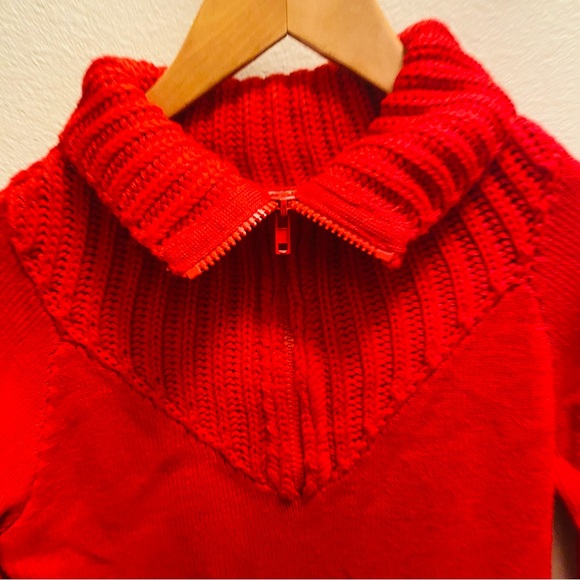 MIU MIU Vintage Y2K Red Quarter Zip Knit Sweater - Picture 3 of 5